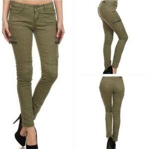 🔹️Enjean Olive Moto Cargo Skinny Jeans Size 9/30